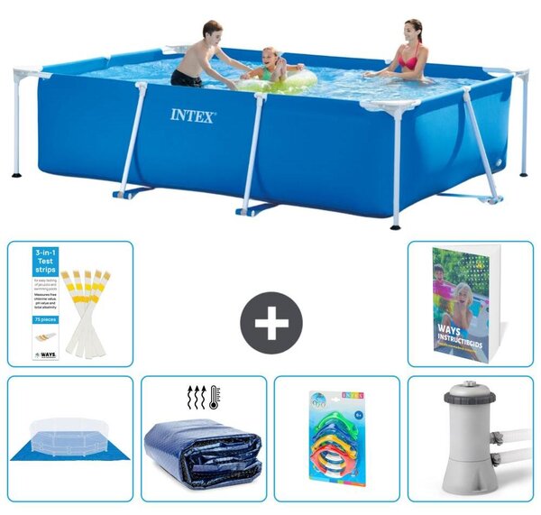 Piscina fuori terra rettangolare - 300x200x75 cm - composta da 5 elementi, modello S46