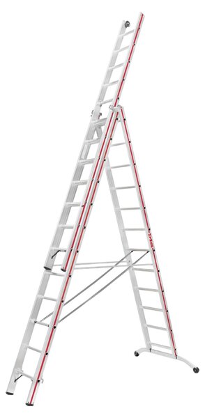 Scala multiuso a tre sezioni, 3×12 gradini, 8,38 m, Hymer