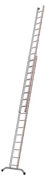 Scala a sfilo Hymer, in due sezioni, 2x16 pioli, lunghezza 4,74 / 8,38 m, altezza massima di raggiungimento 8,92 m, peso 22,8 kg