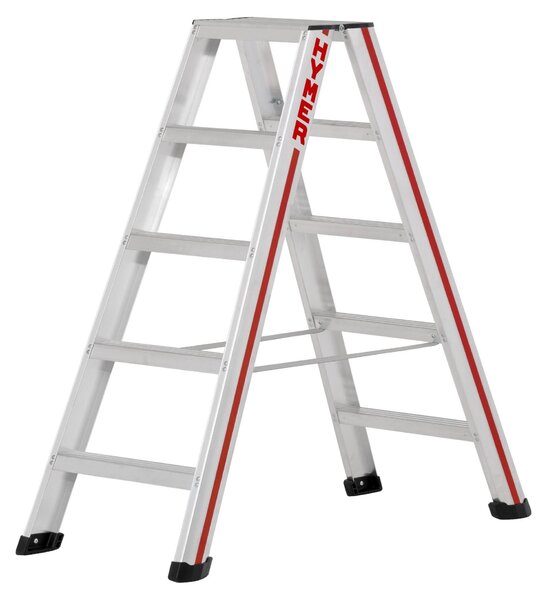 Scaletta Hymer, accesso bilaterale, 2x5 gradini, altezza di abbassamento 1,15 m, altezza di sbraccio 2,67 m, peso 6,9 kg
