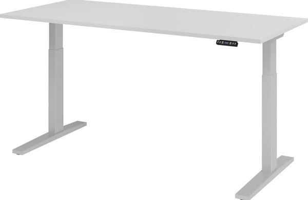 Scrivania regolabile in altezza XMKA | 2 motori | 120-180 cm | elettrica | grigia, colore telaio:argento, dimensioni piano d'appoggio:180 x 80 cm