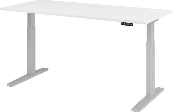 Scrivania regolabile in altezza XMKA | 2 motori | 120-180 cm | elettrica | bianca, colore telaio:argento, dimensioni piano d'appoggio:180 x 80 cm