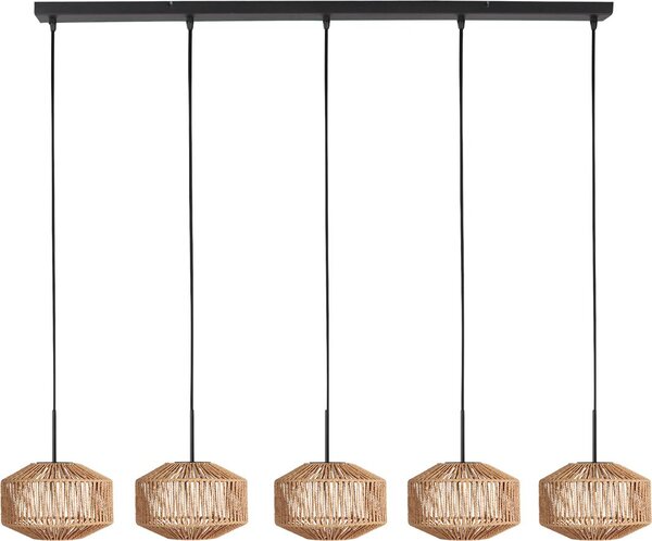 Mexlite - lampada a sospensione - HaloSwap - naturale nero - cotone - grande lampada da tavolo da pranzo - E27 - 4530ZW
