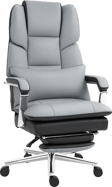 Sedia da ufficio HOMCOM, sedia da scrivania ergonomica con funzione oscillante e poggiapiedi