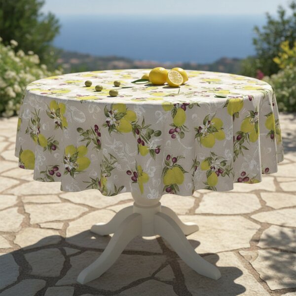Tovaglia rotonda limoni con olive