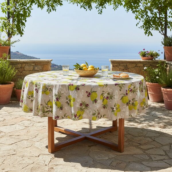 Tovaglia rotonda limoni con olive