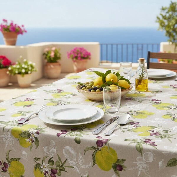 Tovaglia limoni e olive