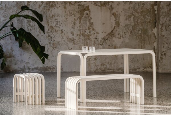 Panca da giardino beige in metallo Nokk – noo.ma