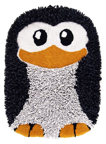 Tappeto bagno sagomato pinguino con sistema antiscivolo permanente Art. PINGUI' Col. GRIGIO cm 55*80