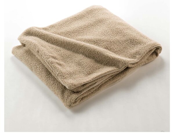Coperta beige in vello 180x220 cm Curly Wooly – douceur d'intérieur