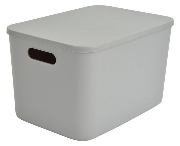 Scatola portaoggetti con coperchio Antracite Plastica (21 x 14,2 x 32