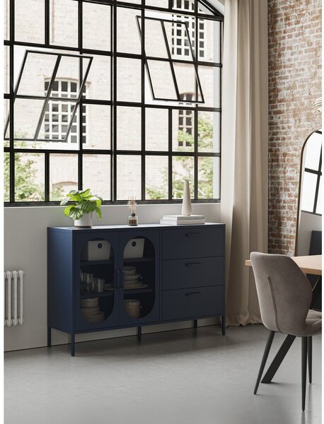 Cassettiera blu scuro 140x90 cm Diora - Marckeric