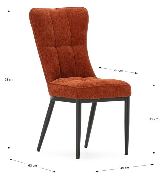 Sedie da pranzo in set color terracotta 2 pz Damon – Marckeric