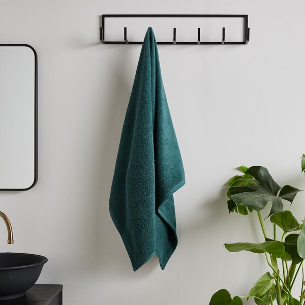 Asciugamano con asciugatura rapida e tipo terry verde scuro in cotone 50x85 cm Quick Dry – Catherine Lansfield