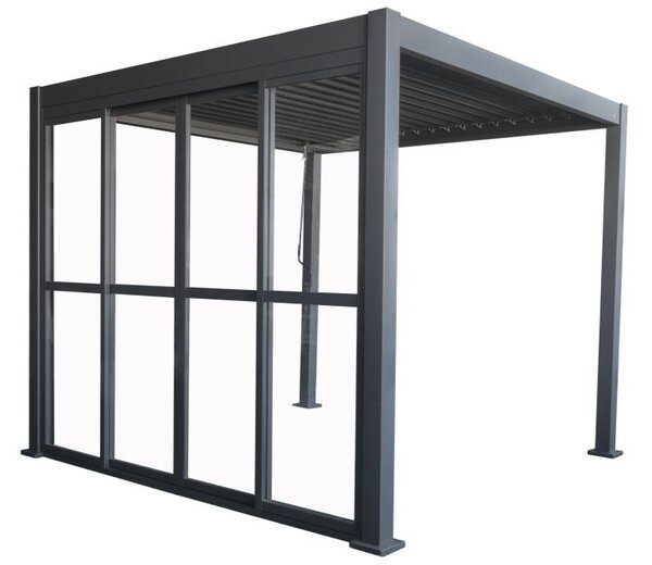 Pergola autoportante Lagos 3x3 con porta su un lato Garden Point antracite