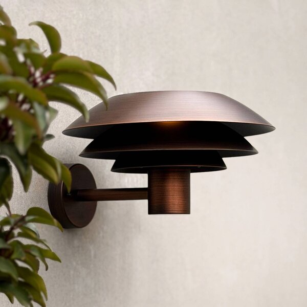 Dyberg Larsen Applique da esterno DL31, rame anticato, Ø 31 cm DL31 Outdoor, dimmerabile, Rame, Metallo, Scandinavo