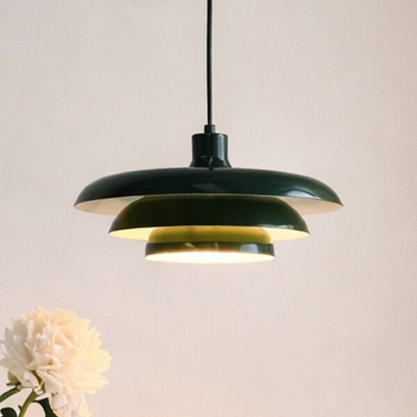 Dyberg Larsen Lampada a sospensione Ava, dimmerabile, Verde, Soggiorno / Sala da pranzo, Metallo, Design, Lampada a sospensione