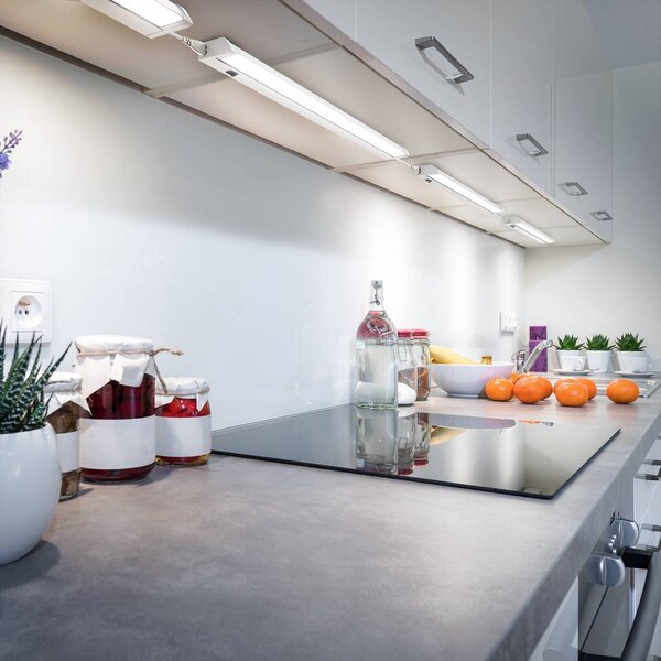 B.K. Licht Lampada LED sottopensile Hike, bianca, L 54,7 cm, 4.000 K Hike, Bianco / Opale, Cucina, Plastica, Lampade per mobili