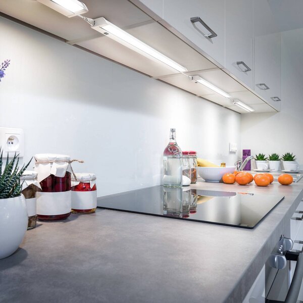 B.K. Licht Lampada LED sottopensile Gina, bianca, 2.700 K/4.000 K Gina, Bianco / Opale, Cucina, Plastica, Lampade per mobili
