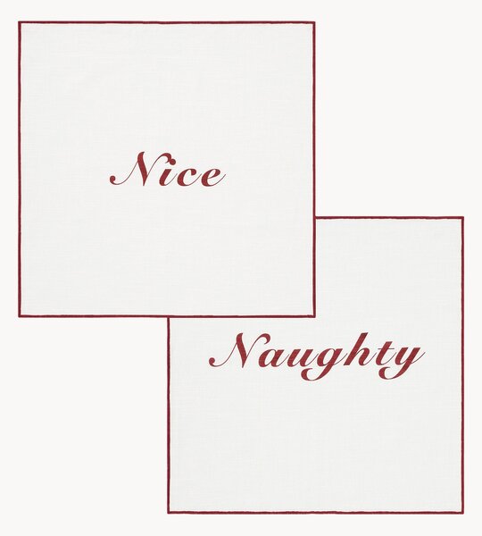 Set di 2 tovaglioli fatti a mano Naughty & Nice