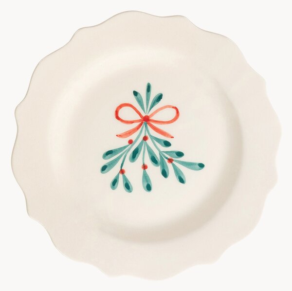 Piatto da colazione dipinto a mano Mistletoe