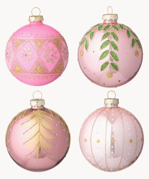 Set di 4 palline di Natale fatte a mano Seraphim