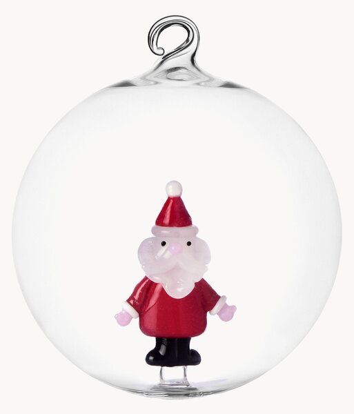 Pallina di Natale in vetro fatta a mano con Babbo Natale Christmas Tales