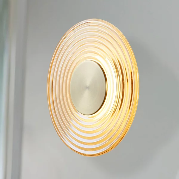 Searchlight Applique da parete a LED Cleo, dimmerabile, Crema / Ambra, Soggiorno / Sala da pranzo, Vetro, Moderno, Applique a LED