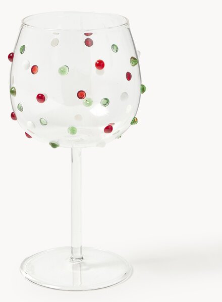 Set di 4 bicchieri da vino bianco in vetro soffiato borosilicato Perli