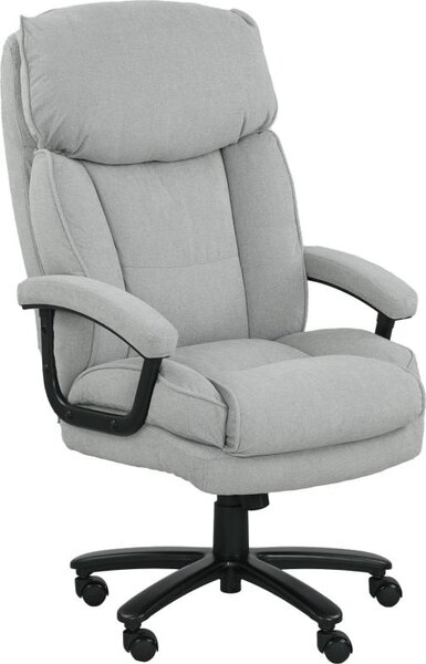 Sedia da ufficio alta e grande, portata 200 kg, struttura robusta, rivestimento morbido, grigio chiaro