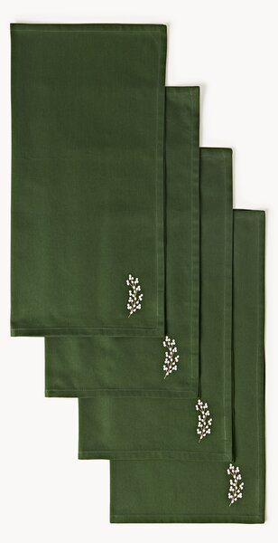 Set di 4 tovaglioli natalizi ricamati Torry