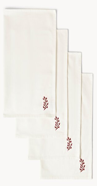 Set di 4 tovaglioli natalizi ricamati Torry