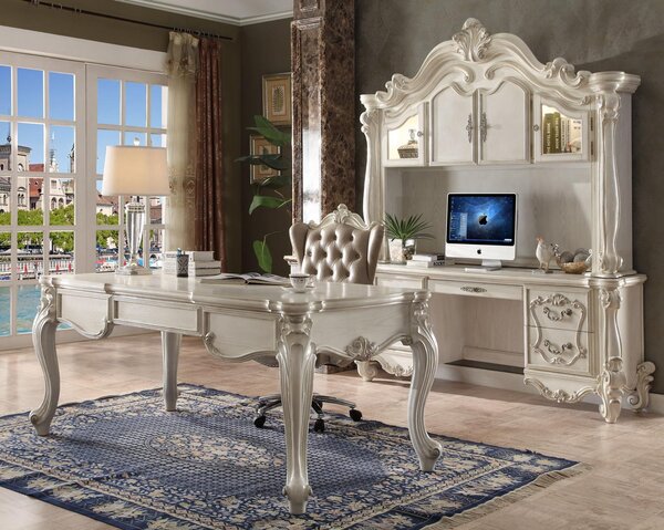 Set ufficio arredo scrivania tavolo + sedia direzionale poltrona barocco rococò 2 pz