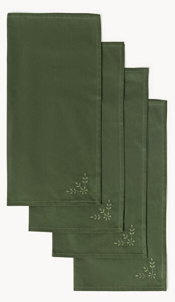 Set di 4 tovaglioli natalizi ricamati Hedda