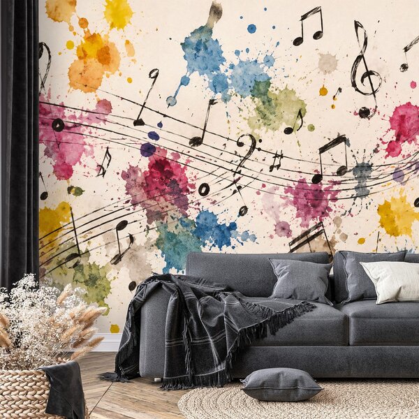 Carta da parati – Toni musicali colorati e macchie