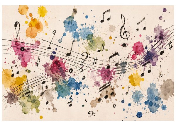 Carta da parati – Toni musicali colorati e macchie