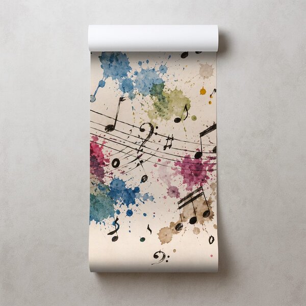 Carta da parati – Toni musicali colorati e macchie
