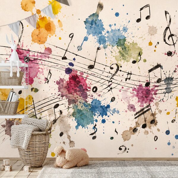Carta da parati – Toni musicali colorati e macchie