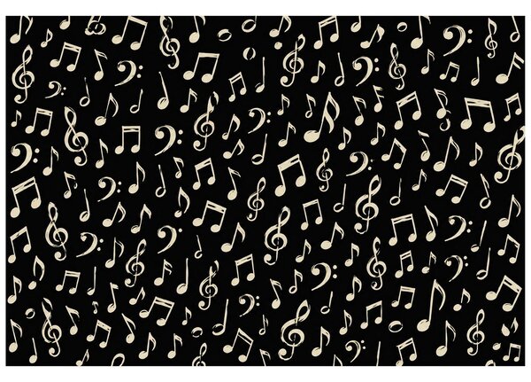 Carta da parati – Note dorate su sfondo nero