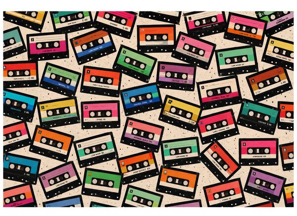 Carta da parati – Cassette colorate retrò