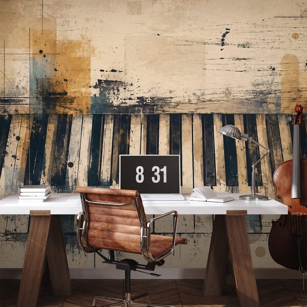 Carta da parati – Tasti di pianoforte astratti stile vintage