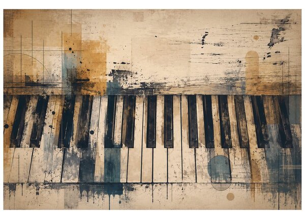 Carta da parati – Tasti di pianoforte astratti stile vintage