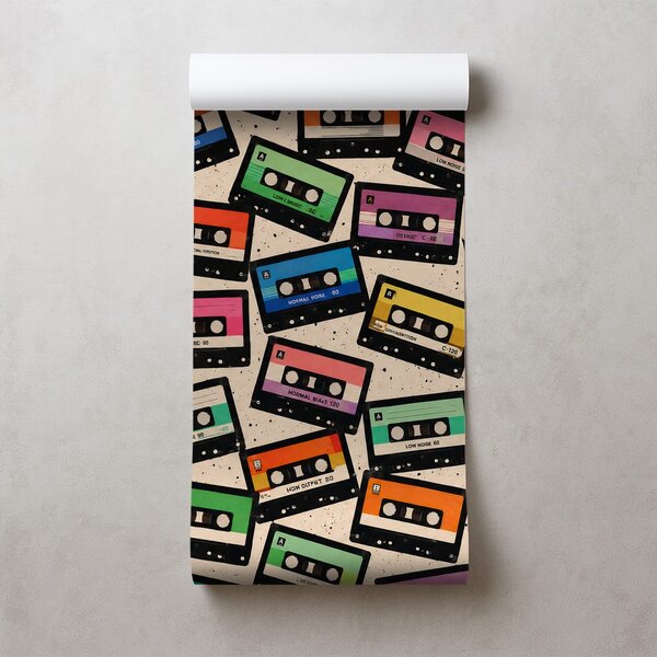 Carta da parati – Cassette colorate retrò