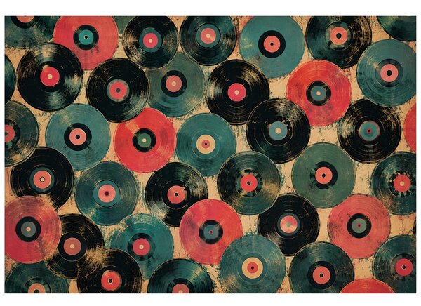 Carta da parati – Dischi in vinile retrò colorati