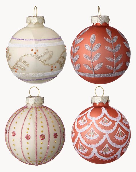 Set di 4 palline di Natale fatte a mano Seraphim