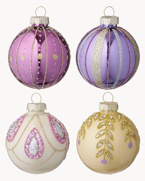 Set di 4 palline di Natale fatte a mano Seraphim
