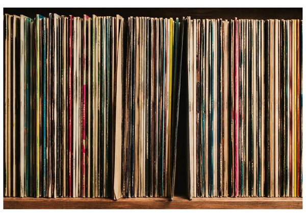 Carta da parati – Dischi in vinile stile retrò