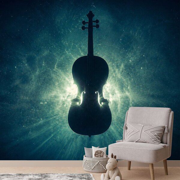 Carta da parati – Violoncello nella luce cosmica