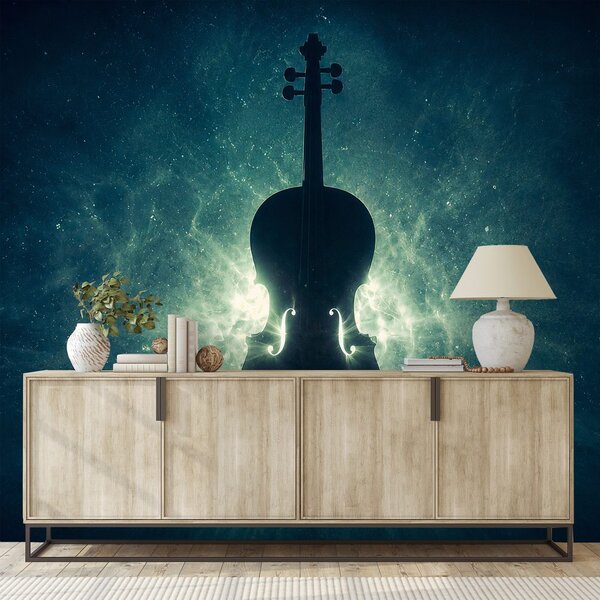 Carta da parati – Violoncello nella luce cosmica