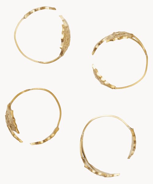 Set di 4 portatovaglioli fatti a mano Holly Leaf